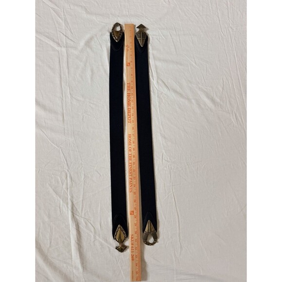 Vtg Omega & Day Lor Stretch Belt Bundle Black Elastic Gold Tone Statement Buckle main image 16